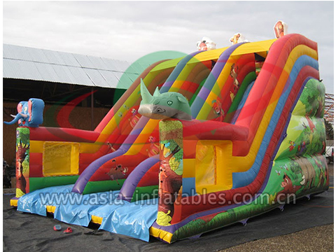 Inflatable Jungle Dual Lane Slide