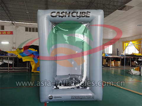 Cutomized Grey Inflatable Cash Booth Money Cube