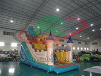 Inflatable single lane dragon slide