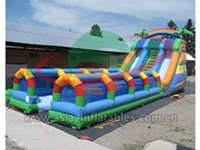 Tropical Dual Lane Water Slide With Slip N Slide