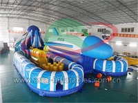 Giant Inflatable Blue Space Ship Amusement Park For Event