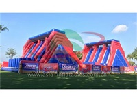 Outdoor Red and Blue Giant Adult Inflatable Obstacle Course Equipment