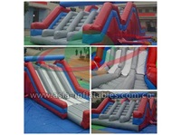 Outdoor Red and Blue Giant Adult Inflatable Obstacle Course Equipment