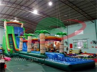 Inflatable Palm Tree Water Slide With Slip N Slide