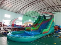 Inflatable Water Slide With Round Splash Pool