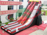 Inflatable Black n Red Triple Slide