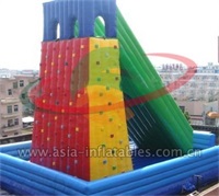inflatable Rock Climbing Wall With Slide