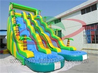 Palm Tree Water Slide With Two Splash Pool