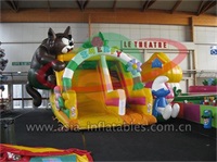 Inflatable Cartoon Smurf Slide