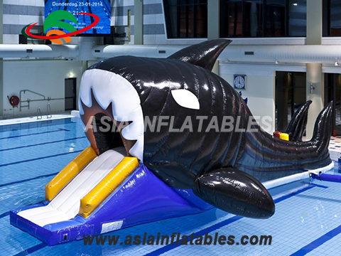 Kids Toy Shark Shape Inflatable Floating Water Slide Course