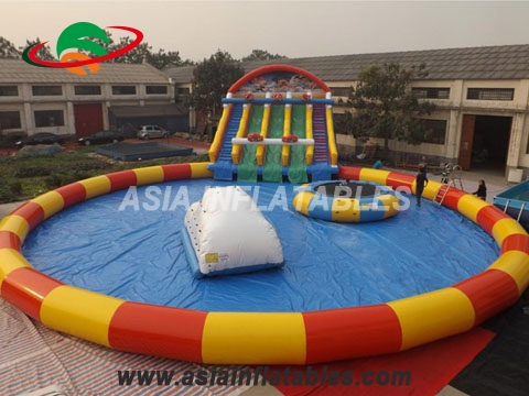 Giant Colorful Inflatable Water Park with Wave Slide for Summer