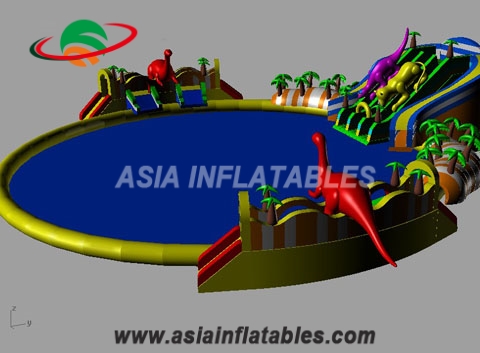 Commercial Using High Quality Jurassic Inflatable Water Park for Sale