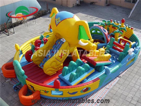 Inflatable 5 In 1 Fun City with Slide Bouncer Obstacle Course for Sale