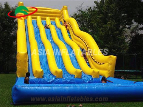 Giant inflatable slide with pool