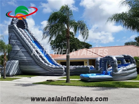 Mega Twister Water Slide With Inflatable Curve Pool