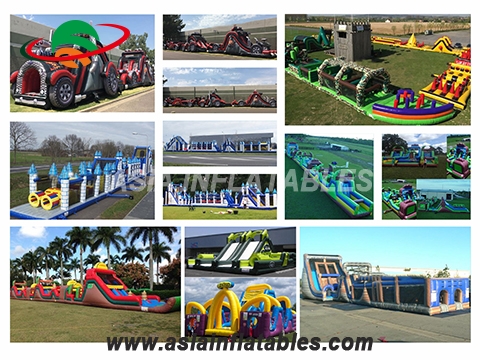 Giant Inflatable Assault Course, Inflatable Course Truck Camp Assault Obstacle Course
