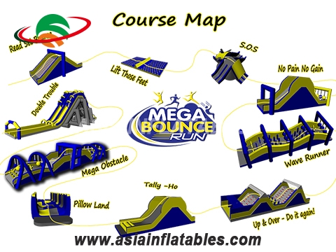 Giant Outdoor Running Challenge Inflatable Obstacle Course
