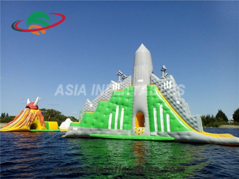 The Biggest Inflatable Water Park Rocket Floating Island Platform